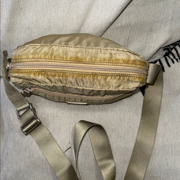 Prada Milano Tan Nylon Crossbody Bag long adjustable strap silver hardware - Picture 3 of 15